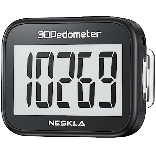 3D Pedometer for Walking, Simple Step Counter with Large Digital Display, Step Tracker with Removable Clip Lanyard, Accurately Track Steps for Men Women Kids Adults Seniors