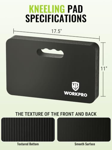 WORKPRO Extra Thick Kneeling Pad, 2 Pack, 17.5 x 11 x 1.5 in, Black | Soft NBR Foam Cushioning for Knee, Large Foam Kneeler Mat, For Gardening, Bathing Baby, Exercise, Workout Supplies