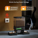 oneisall Automatic Cat Feeder for 2 Cats, 20 Cups/5L Automatic Cat Food Dispenser for Small Pets Indoor, Timed Cat Feeder for Dry Food