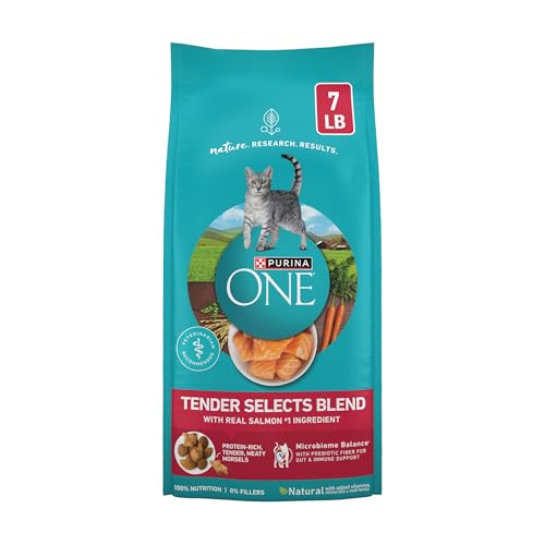Purina ONE Natural Dry Cat Food, Tender Selects Blend With Real Salmon - 7 lb. Bag
