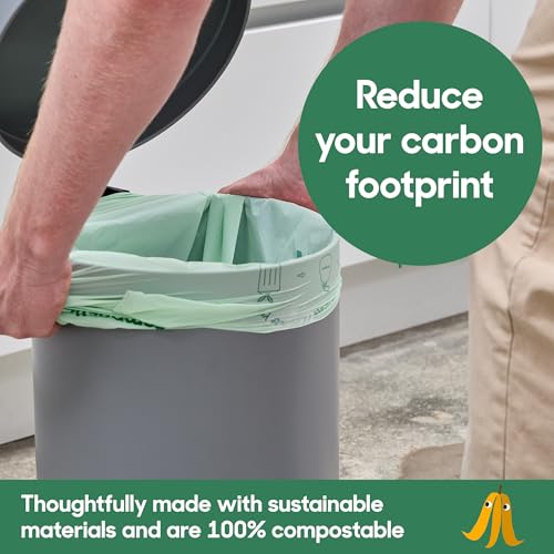 Compostic Compostable Trash Bags, 13 Gallon Tall Kitchen (100 Count) Bulk Pack — Extra Strong, Home Compostable, Plant-Based, Non-Toxic, Unscented Garbage Bags