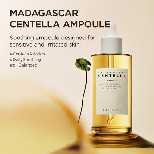 SKIN1004 Madagascar Centella Ampoule, Korean Face Serum with Centella Asiatica for Hydrating & Moisturizing Care, Soothing Facial Serum for Skin Balance and Glow, Korean Skin Care, 3.38 fl.oz / 100 ml