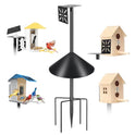 Smart Bird Feeder Pole with Squirrel Baffle & Bath-Heavy Duty Adjustable 3-6.6ft Universal Stand Mount for Backyard&Outdoor Bird Houses/Cameras (80" Pole-Baffle)