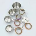 Durable Bird Parrots Pots and Bagel Toys, Pullable Stainless Steel Cup and Cardboard Ring Toys for s Mini Macaws African Greys Cockatoos Eclectus