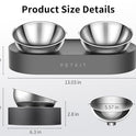 PETKIT 304 Stainless Steel Elevated Cat Bowls&Dog Bowls,Raised Cat Food and Water Bowl Set, Non-Slip, Anti Vomiting 15°Tilted Cat Small Animal Plate