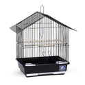 Prevue Pet Parakeet Manor Bird Cage with Handle - Versatile Carrier for Home or Travel, Small Bird Accessories, Easy Storage, Ideal for Canaries, Budgies, Finches, Parakeets, and More - Black