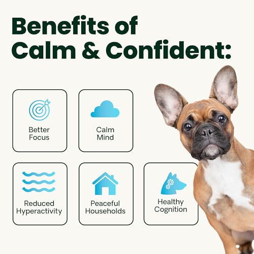 VetriScience Calm & Confident Chews, Composure Clinically Tested Calming and Anxiety Supplement for Dogs, Reduce Stress and Fear, Ideal for Thunderstorms, Fireworks and Travel, Chicken, 120 Count