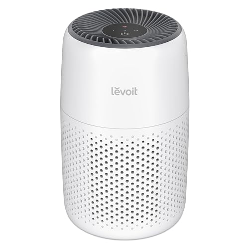 Levoit Air Purifiers for Bedroom Home Pets Dorm Room, Small Air Purifiers | Filter Cleaner with Fragrance Sponge, Filters Smoke, Allergens, Pet Dander, Odor, Dust, Office, Desktop, Core Mini-P, White