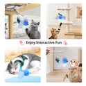 Migipaws Interactive Flapping Bird Cat Toys with Rod, clamp, Elastic String and Catnip, Automatic Chirping Toys for Indoor Cats to Chase, Hanging Feathers for Kitten to Self Play,Rechargeable(Blue)