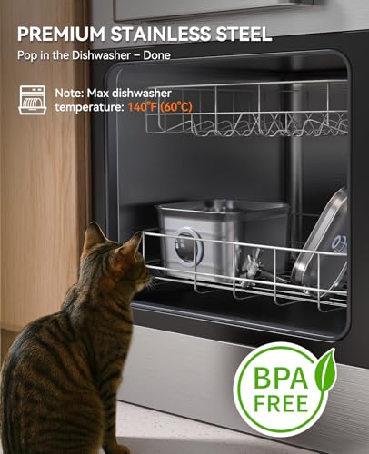 Stainless Steel Cat Water Fountain, 2.8L