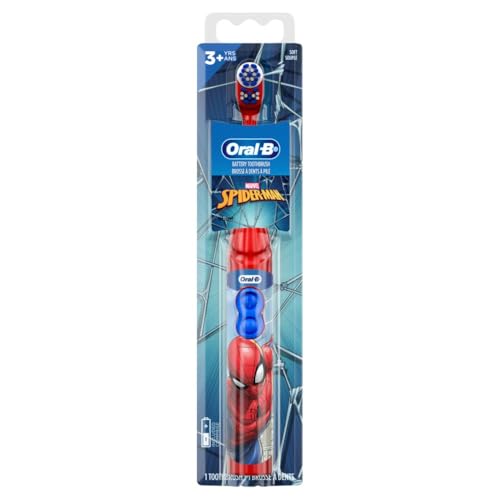 Oral-B Kid's Battery Toothbrush Featuring Marvel's Spiderman, Soft Bristles, for Kids 3+