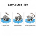 AUOON Cat Scratcher Toy with Ball Track - 3 in 1 Interactive Cat Toy, Cat Scratch Pad with Cat Ball Toy and Plush Cat Mouse Toy for Indoor Cats and Kittens (Blue)
