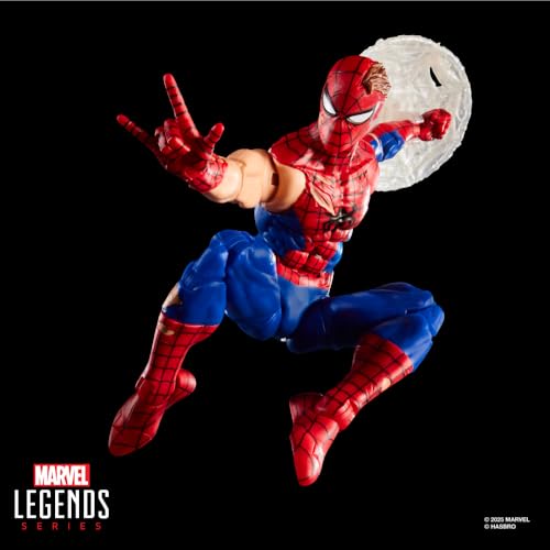 Marvel Legends Series Magic: The Gathering Battle-Damaged Spider-Man, 6-Inch Action Figure Toy & Exclusive Foil Collectible Card Game Trading Card