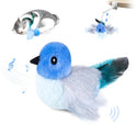 Migipaws Interactive Flapping Bird Cat Toys with Rod, clamp, Elastic String and Catnip, Automatic Chirping Toys for Indoor Cats to Chase, Hanging Feathers for Kitten to Self Play,Rechargeable(Blue)