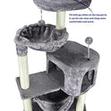 YUNIQUE Cat Tree with Cat Condo and Big Hammock, Grey