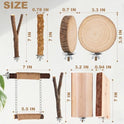 7-Piece Bird Perches for Cage- Wooden Parrot Stand with Fork Toys, Hanging Multi-Branch Platform, Hammock Swing, Gym Playstand & Chewing Toys - for Parakeets, Budgies, Lovebirds - Durable