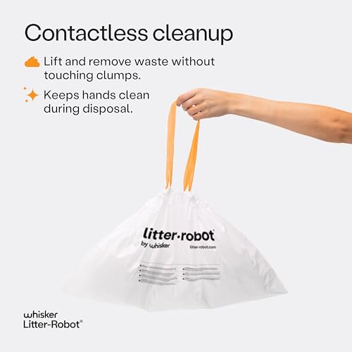 Litter-Robot Waste Drawer Liners by Whisker, 25 Pack - Litter Box Liners, Custom Fit for Litter-Robot, 9-11 Gallons of Capacity, Quick to Install and Easy to Empty