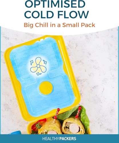 Healthy Packers Ice Packs for Lunch Boxes & Coolers - Freezer Packs - Original Cool Pack | Cooler Accessories for Beach, Camping & Fishing | Slim & Long-Lasting Reusable Ice Pack for Cooler