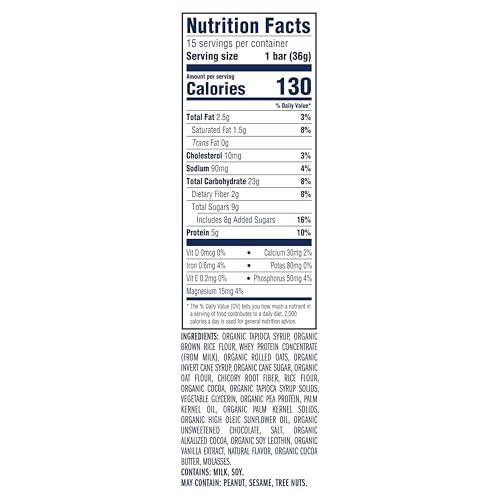 Zbar Protein - Chocolate Chip - Crispy Snack Bars - Made with Organic Oats - Non-GMO - 5g Protein - Gluten Free Protein Bars (15 Pack)