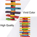 MEWTOGO 2Pcs Bird Toys - Parrot Toys with Multicolored Natural Wooden Blocks, Bird Chewing Sticks Toys for Conures Parakeets Cockatiels Lovebirds African Grey Macaws  Parrots Gift