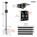 iBorn Camera Bird Feeder Pole 3in1 Compatible Bird Feeder Poles for Outdoors Heavy Duty,63inch Adjustable Height Bird House Pole Mount Kit Bracket Universal for Smart Feeder/Birdhouse