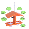 Oriole Bird Feeder, Double-Cup Jelly Oriole Feeder with Pegs for Orange Halves (Orange)
