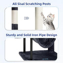 Gitelsnour Cat Tree, Cat Tower for Indoor Cats, 43.3 inch Cat Tree Tower with Sturdy Steel Tube, Hammock, Cat Condo for Small Cats and Kittens, Scratching Post, Smoky Gray GCT004SG