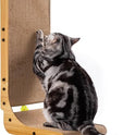 Poils bebe L Shape Cat Scratcher, 26.8 Inch Cat Scratchers for Indoor Cats, Protecting Furniture Cat Scratch Pad, Cardboard Cat Scratching with Ball Toy, Catnip, Large