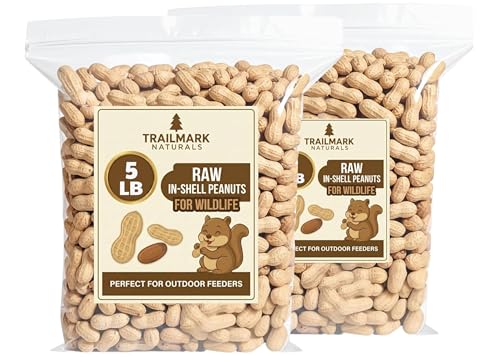 2 Pack of 5 Lb Bags (10 Pounds Total) - Raw Peanuts for Squirrels, Raw in Shell Peanuts for Birds and Wildlife- Squirrel Food, Wild Bird Seed - Grown in The USA