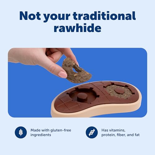 PetSafe Rawhide Treat Ring Refills, Variety Pack, Size C, Original Rawhide and Peanut Butter Flavor, Replacement Treats Busy Buddy Treat Ring Holding Toys