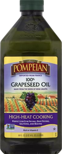 Pompeian 100% Grapeseed Oil, Light and Subtle Flavor, 68 Fl Oz