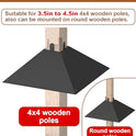 Queension Metal Squirrel Baffle for 4x4 Post, 17 Inch Squirrel Proof Baffles for Bird Feeder Poles, Outdoor Guard for Wooden Pole to Deter Raccoons from Bird Houses, 1 Pack