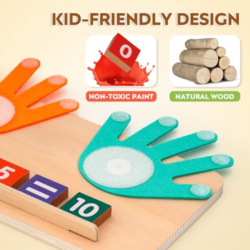 MOTREE Preschool Learning Toys for Toddlers 2-4, Educational Math Manipulatives Number Counting Blocks for Kids, Montessori Toys for 3-5 Year Old Boys Girls Birthday Gifts