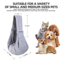 Dog Carrier Sling - Reversible Puppy Carrier Purse with Storage Pocket, Hand-Free Dog Sling Carrier for Carry Small Dogs and Cats, Travel Safety Harness, Dog and Cat Harness (Gray)