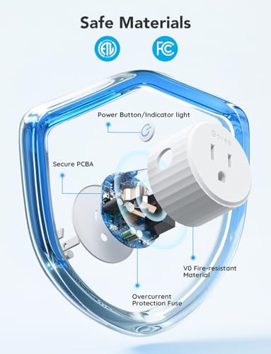 Govee Smart Plug, WiFi Plugs Work with Alexa & Google Assistant, Smart Outlet with Timer & Group Controller, WiFi Outlet for Home, No Hub Required, ETL & FCC Certified, 2.4G WiFi Only, 4 Pack