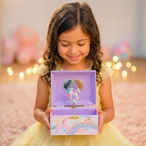 Giggle & Honey® Musical Unicorn Jewelry Box for Girls | Music Boxes for Little Girls | Toddler Jewelry Box for 4 Year Old Kids | Toys for Toddlers | Birthday Gifts for Kids 5, 6, 7, 8, 9 Years