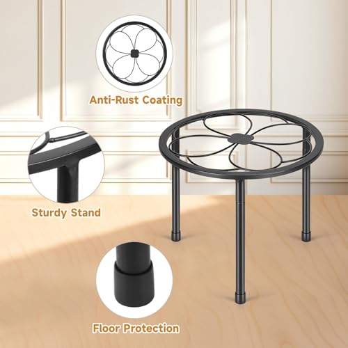 Amaoot 5 Pack Metal Plant Stand, Iron Plant Stands for Indoor and Outdoor | Flower Pot Stands for Multiple Plant, Black Potted Plant Holder for Garden Home