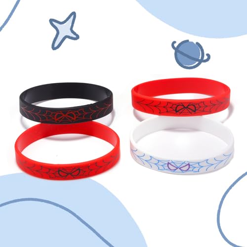 24Pcs Spider Silicone Wristbands Bracelets hero Spider Party Decorations Supplies for Spider Theme Boys Girl Birthday Party Favors