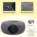 Cat Caves for Indoor Cats, Large Cat Tunnel for Multiple & Large Cats, Scratch Detachable Peekaboo Cat Cave Bed, Kitten Donut Kitty Hideaway Up to 45 Lbs