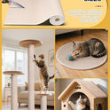 78.7"x15.8" Cat Scratch Mat, Trimmable Self-Adhesive Carpet, DIY Climb Cat Scratcher for Furniture Couch or Wall Protector, Covering Cat Scratching Post Replacement Pads (Beige)