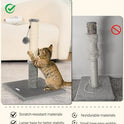 Happi N Pets Cat Scratching Post, Cat Scratcher for Indoor Cats, Sisal Scratching Post & Carpet Post in One, Stable Kitten Scratching Post with Replaceable Toy, Extra Free Toy, Light Gray