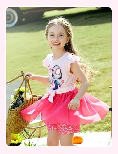 Disney Princess Frozen Elsa Minnie Mouse Stitch Toddler Girl Romper With Skirt Overlay Summer Jumpsuit with Bow 2-6 Years