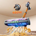 Cordless Vacuum Cleaner, 55KPa 650W 70Mins Stick Vacuum Cleaners for Home, Self-Standing Handheld Vacuum with 3.3Ft Extendable Hose, LED Touch Screen for Pet Hair/Floor/Carpet