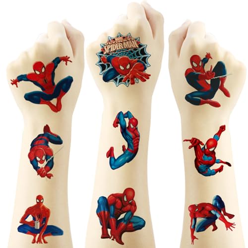 20 Sheets Spider-Man Temporary Tattoos, Birthday Party Favors, Cartoon Decoration Sticker Gifts for Home Activity Carnival Christmas Rewards (Spider)