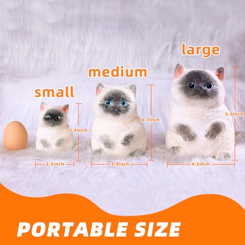 Big Taba Cat, Handmade Large Cat Taba Squishy Toys, Stress Relief, Funny, Cute Soft Cat Squishy Stress Toy Gifts (Small Siamese Cat)