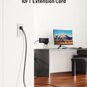 Surge Protector Power Strip 4800J, LeZone 10Ft Long Extension Cord Flat Plug, 12 Outlets 2 USB C 2 USB Ports, Wall Mountable, 20W Desk Charging Station, Black