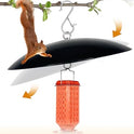 13" Bird Feeder Rain Guard, Hummingbird Feeders Shade Dome Cover, Hanging Baffle for Bird Feeder Pole,Smart Birds Feeder Umbrella (Black), 1 Pack