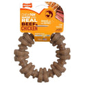 Nylabone Strong Chew Textured Ring Dog Toy Made with Real Beef & Chicken, Durable Chew Toys for Aggressive Chewers, Long Lasting Dog Bone, Keeps Dogs Busy, X-Large Breeds - 50+ lbs