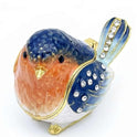 Robin Bird Jewelry Trinket Boxes Hinged Ring Box.Collectible Bird Figurines Home Decor Gifts for Women.Necklace Rings Earrings Organizer.