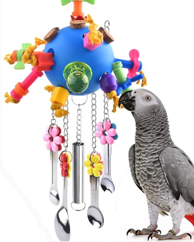 KATUMO Bird Toys, Parrot Pull Spoons Colorful Acrylic Stick Toys Bird Chew Toys for  Parrot, African Grey, Conure, Caique, Quaker, Small Cockatoo, Mini Macaw, Eclectus and Similar Birds